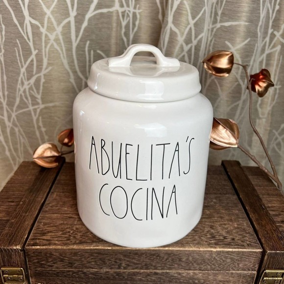 RAE DUNN ABUELITA GRANDMA KITCHEN HOME HTF RD CANISTER SPANISH LINE - Picture 2 of 3